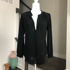 Sheer long-sleeve top